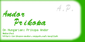andor prikopa business card